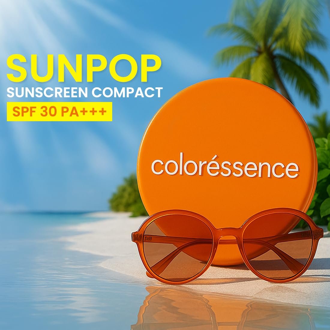 COLORESSENCE Sunpop Sunscreen Compact Powder SPF 30 PA+++, Pearl, 10gm with FREE Applicator Puff | Blur Pores | Oil Control | Matte Finish | For All Skin Types Visit the Coloressence Store