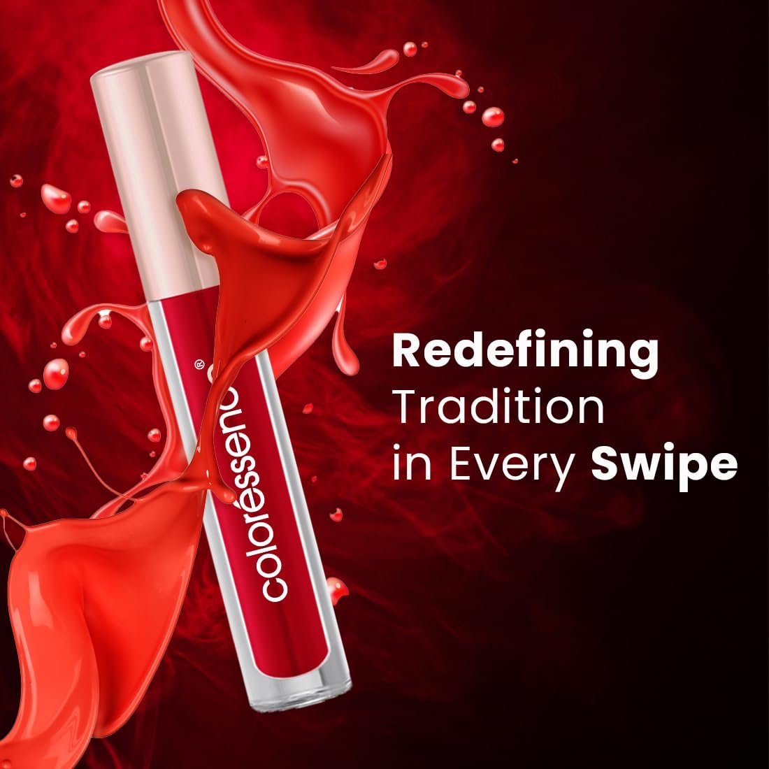 COLORESSENCE Liquid Sindoor, Red, 3ml | Quick Dry | Long Lasting | Waterproof | Sponge Tip Applicator | Highly Pigmented | Easy Application