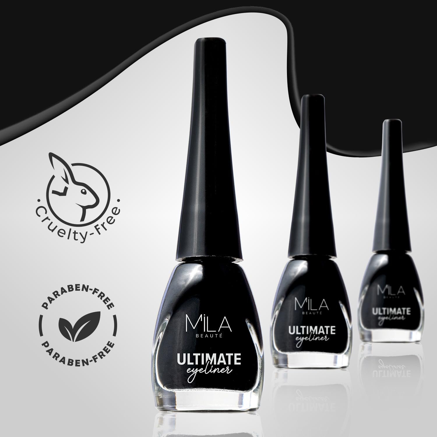 MILA BEAUTÉ Ultimate Eyeliner | Water Resistant & Quick Dying Eyeliner | Intense Color with Long Lasting Formula | 6ml Black - Image 4
