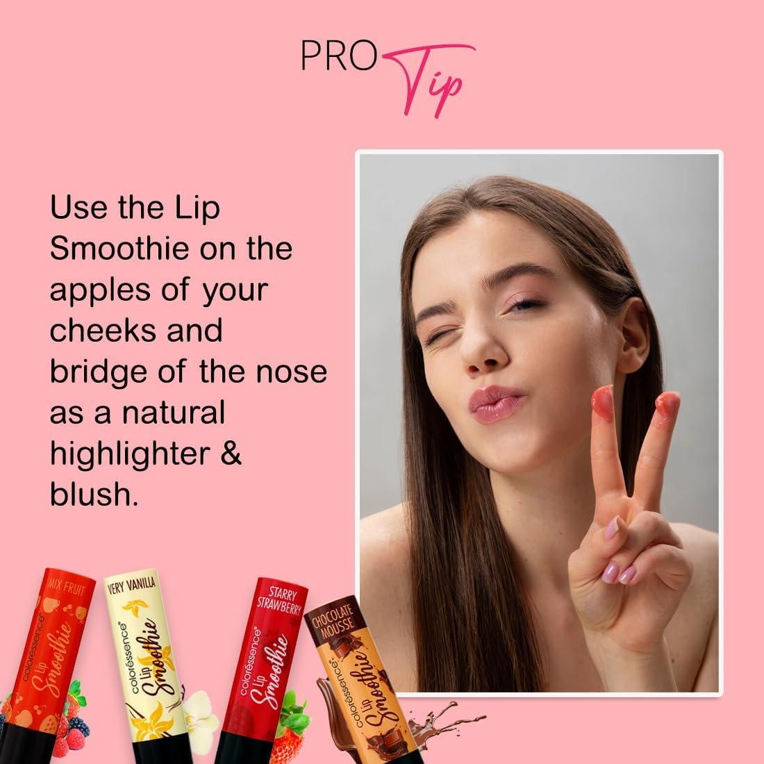 COLORESSENCE Lip Smoothie for Moisturizing & Hydrating Lips | Lip Balm to Treat Chapped Lips | Tinted Lip Balm Enriched with Vitamin E extracts - Mix Fruit - Image 8