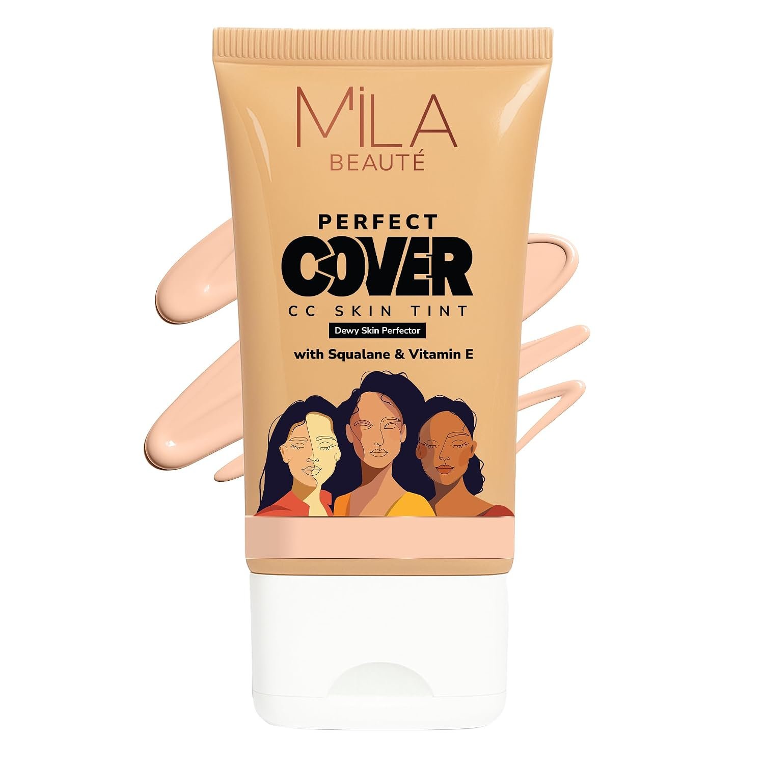 Mila Beauté Perfect Cover Cc Cream With Spf 24+ I Light Makeup With Natural Coverage & Dewy Finish I Skin Tint With Squalene I Hydrate & Brighten Skin |conceal Dark Spots