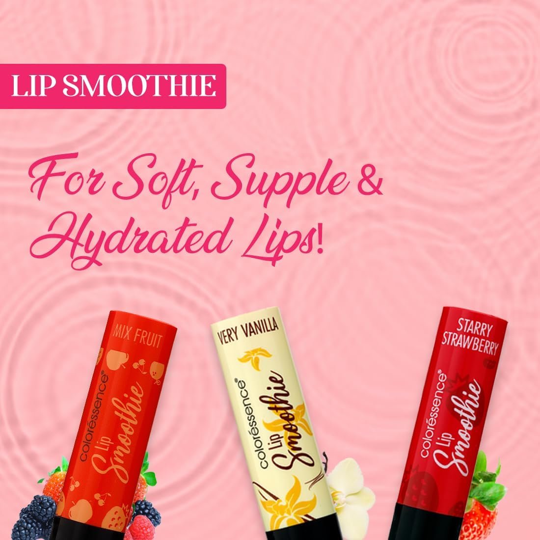 COLORESSENCE Lip Smoothie for Moisturizing & Hydrating Lips | Lip Balm to Treat Chapped Lips | Tinted Lip Balm Enriched with Vitamin E extracts - Mix Fruit - Image 4
