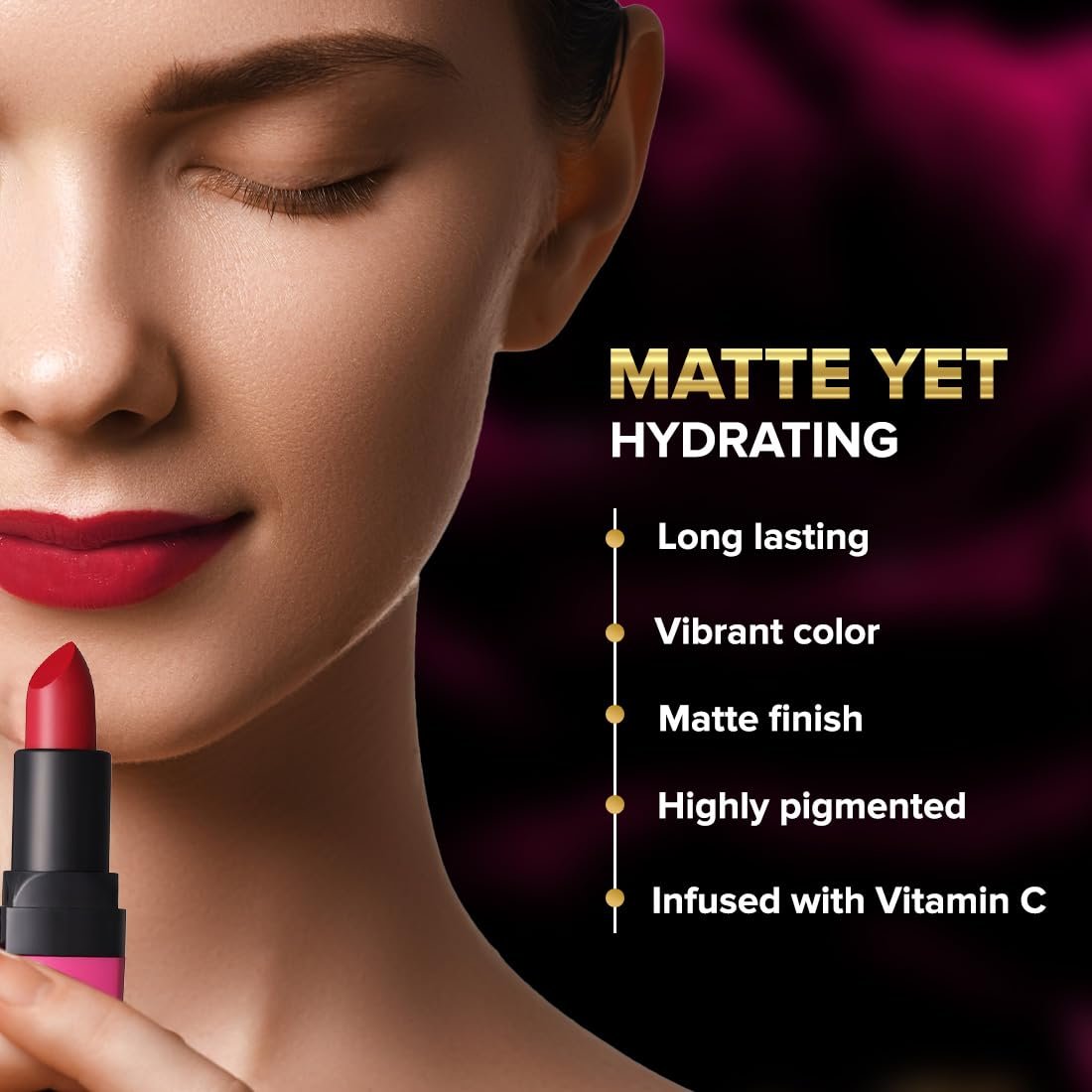 Coloressence Moist Matte Lipstick, Nude Earth, 4gm | Long Lasting | Matte Finish | Highly Pigmented | Hydrating Formula | Infused with Vitamin C & Shea Butter - Image 3