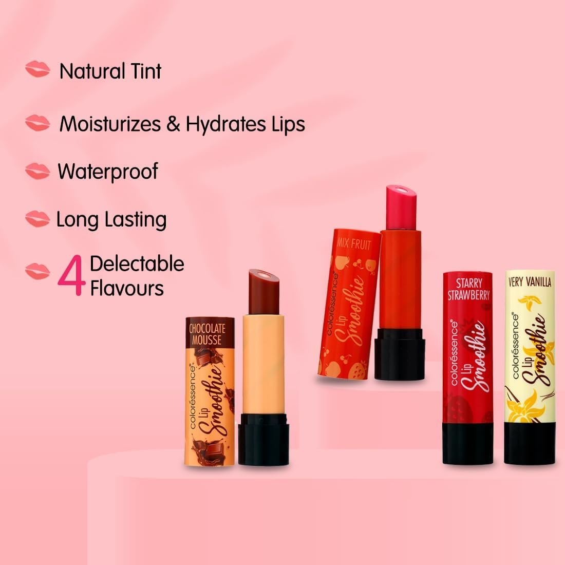 COLORESSENCE Lip Smoothie for Moisturizing & Hydrating Lips | Lip Balm to Treat Chapped Lips | Tinted Lip Balm Enriched with Vitamin E extracts - Mix Fruit - Image 5