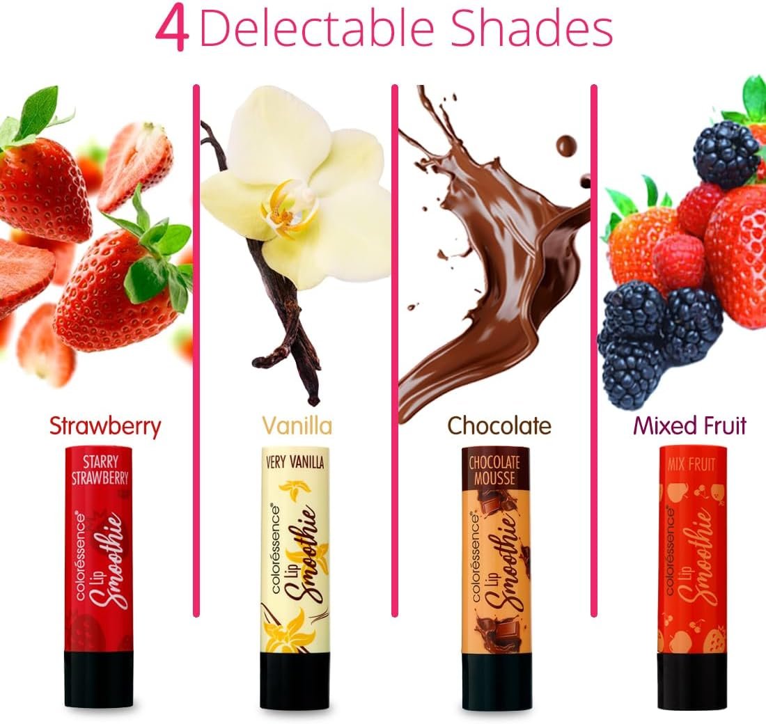 COLORESSENCE Lip Smoothie for Moisturizing & Hydrating Lips | Lip Balm to Treat Chapped Lips | Tinted Lip Balm Enriched with Vitamin E extracts - Mix Fruit - Image 6
