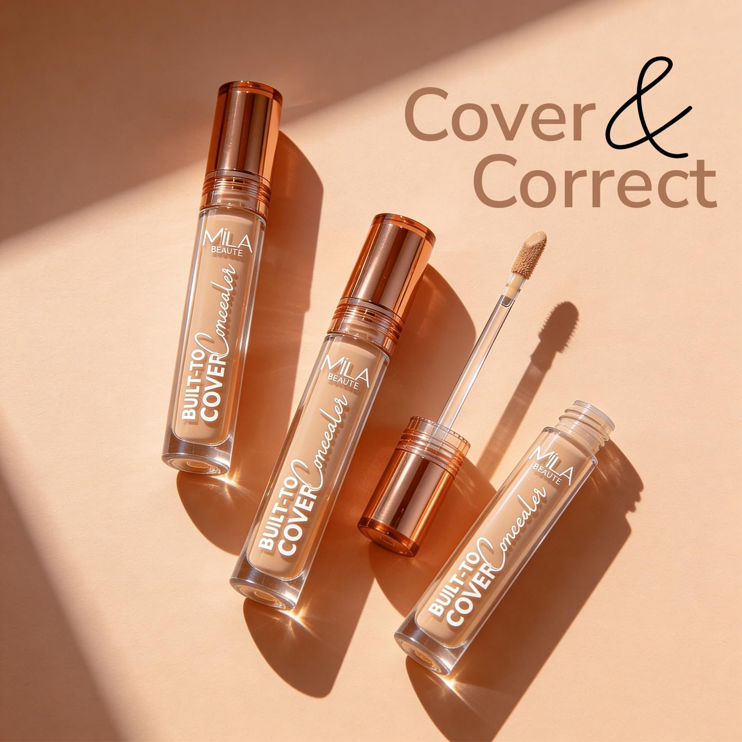 Mila Beauté Built to cover liquid concealer for women with SPF & Hyaluronic acid| Full coverage matte finish concealer for dark circles | Easily blendable & Waterproof formula| Suitable for Indian Skin Tones – 110-CRUSHED CARAMEL - Image 5