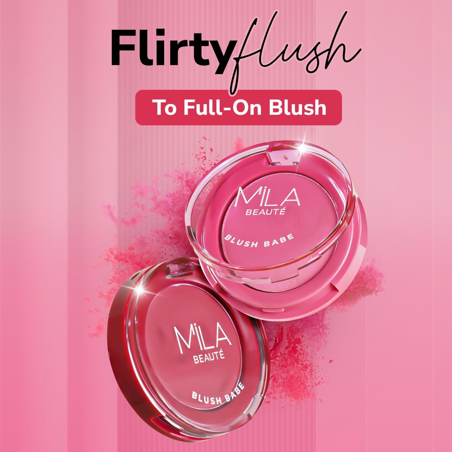 MILA BEAUTÉ Blush Babe Powder Blush | Matte Finish Long-Lasting Pigment | Easy to Blend | Non-Drying With Rosehip Oil, Jojoba Oil and Vitamin E | Shade (Cosmo Pink, 5g)