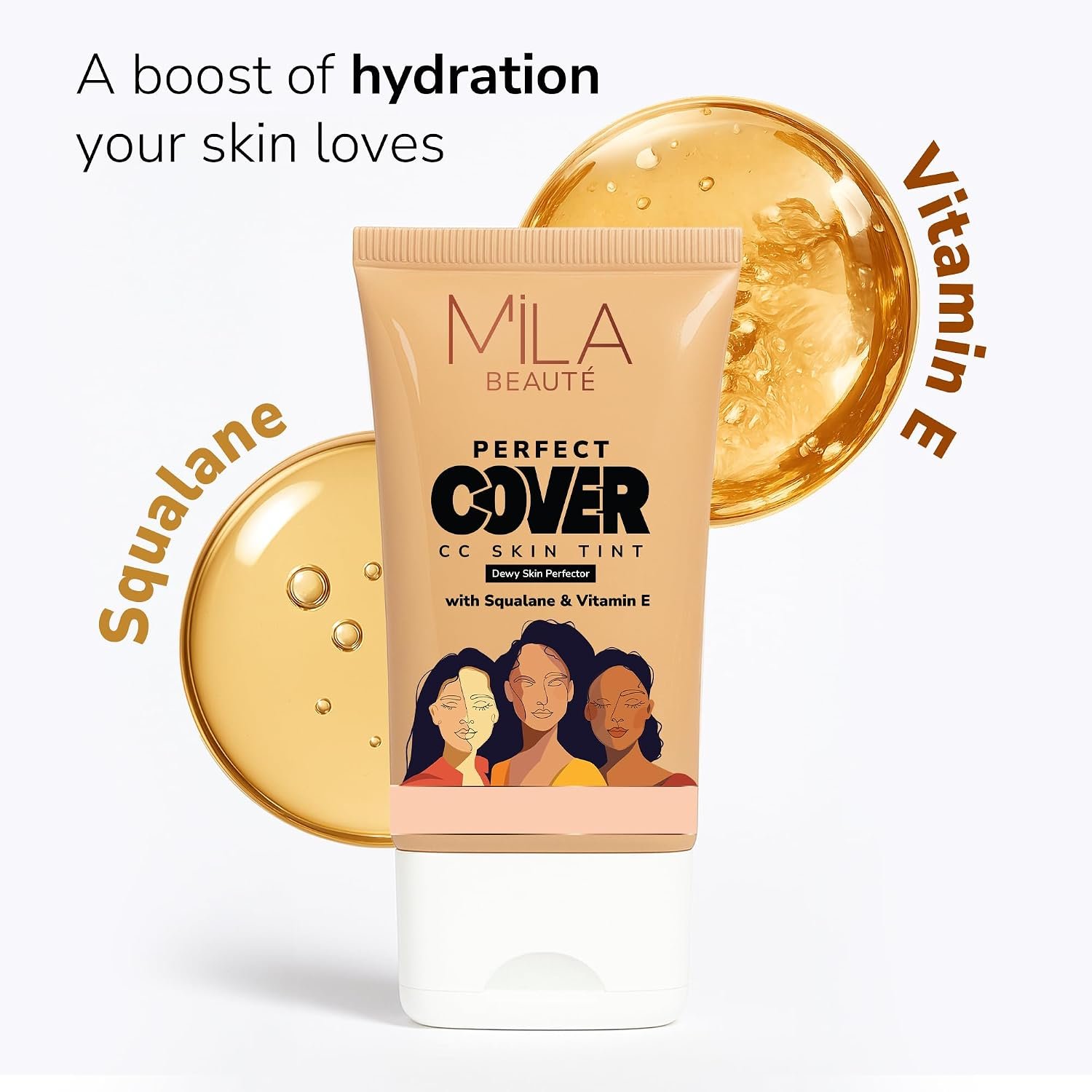Mila Beauté Perfect Cover Cc Cream With Spf 24+ I Light Makeup With Natural Coverage & Dewy Finish I Skin Tint With Squalene I Hydrate & Brighten Skin |conceal Dark Spots - Image 3