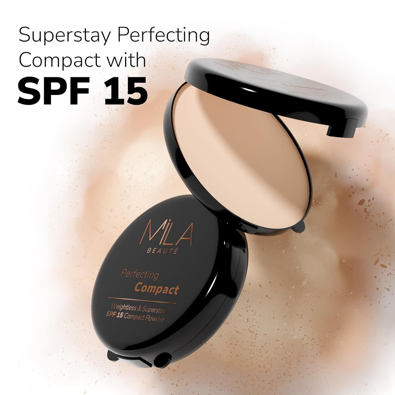 Mila Beauté Perfecting Compact Powder | Natural Matte Finish| Longstay with SPF 15 | Minimized Pores and Finelines | Controls Shine | Lightweight Compact Powder |Shade – (Ivory 16g)