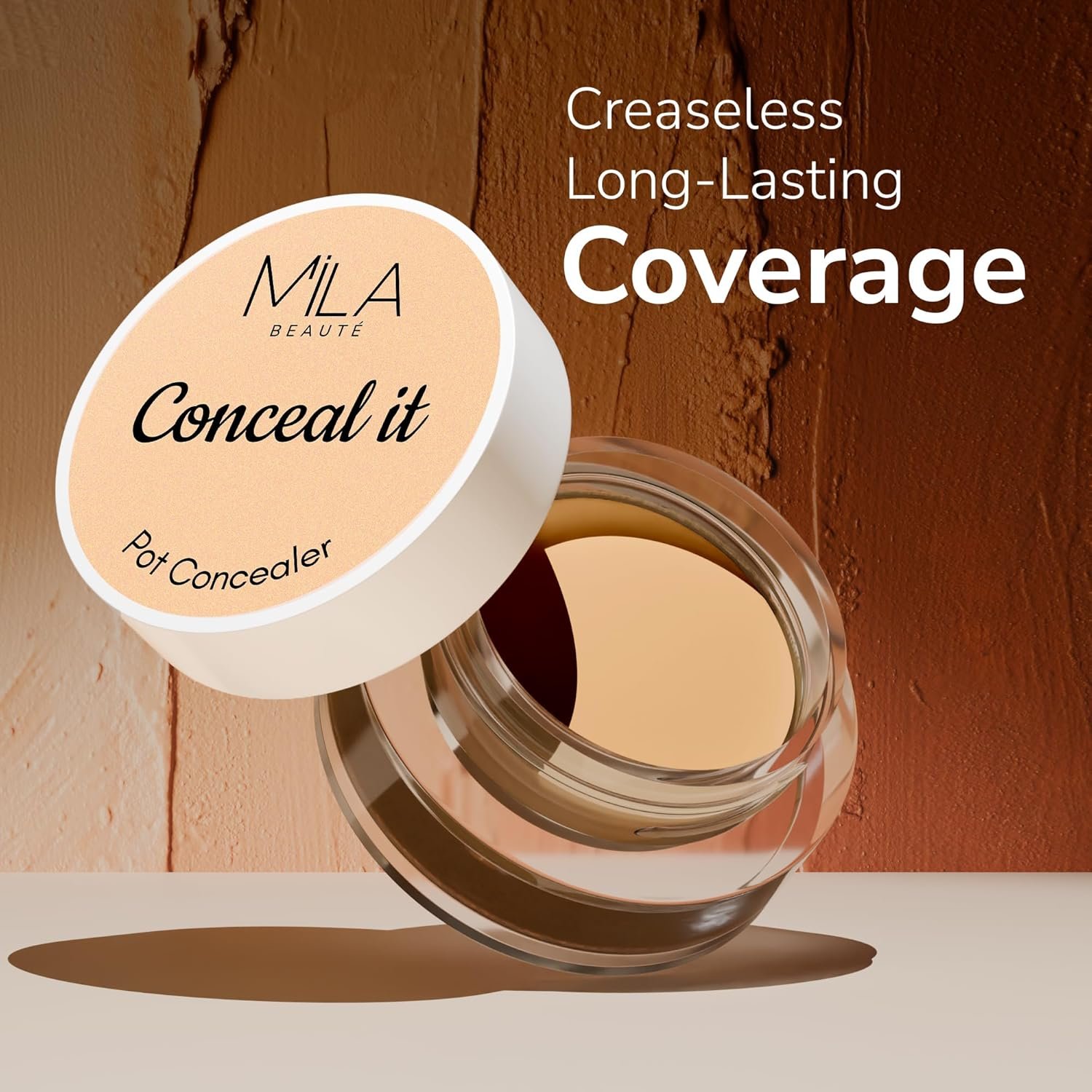 Mila Beauté Conceal It Pot Concealerwith Brush | Enriched With SPF 15 and Vitamin E | Light Weight Concealer | Long Lasting Coverage | Natural Matte Finish | Covers All Skin Concerns | Easily Blendable Concealer For Face Makeup (Sun Beige)