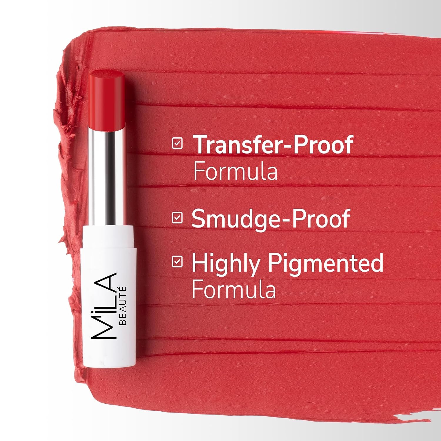 Mila Beauté 24 Hrs Locked In Lips Transfer Proof Lipstick | Enriched With Mango Seed Butter & Hyaluronic Acid | Transfer Proof Formula with Velvety Texture | Smudge Proof & Highly Pigmented | Shade - (Floral Pink, 3.2g) - Image 2