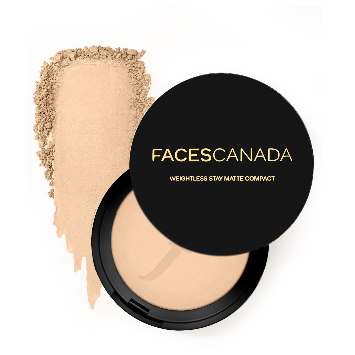 FACESCANADA Weightless Stay Matte Finish Compact Powder – Natural, 9g | Non Oily Matte Look | Evens Out Complexion | Hides Imperfections | Blends Effortlessly | Pressed Powder For All Skin Types