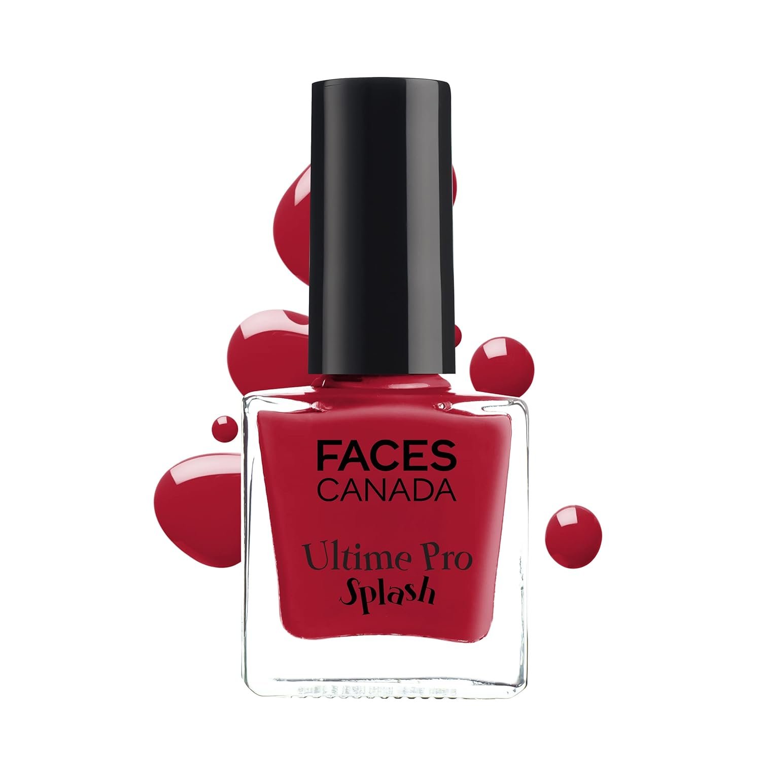 FACES CANADA Ultime Pro Splash Nail Enamel – Royal Ruby 24 | High-Shine Glossy Nail Polish | Quick-Drying & Long-Lasting Formula | Chip-Defying Finish | Smooth One-Stroke Application | 8 ml
