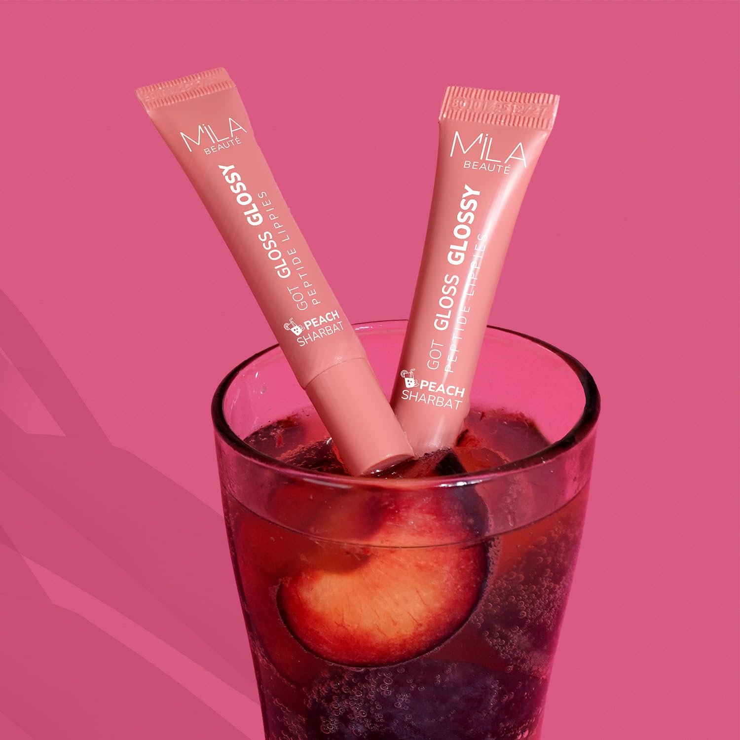 Mila Beauté Peptide Lip Gloss Balm I With SPF & Hyaluronic Acid I Plump & Fuller Lips I Hydrating & Shiny Lip Balm Non Sticky I Highly Pigmented I Soft & Nourished Lips - Peach Sharbat - Image 8