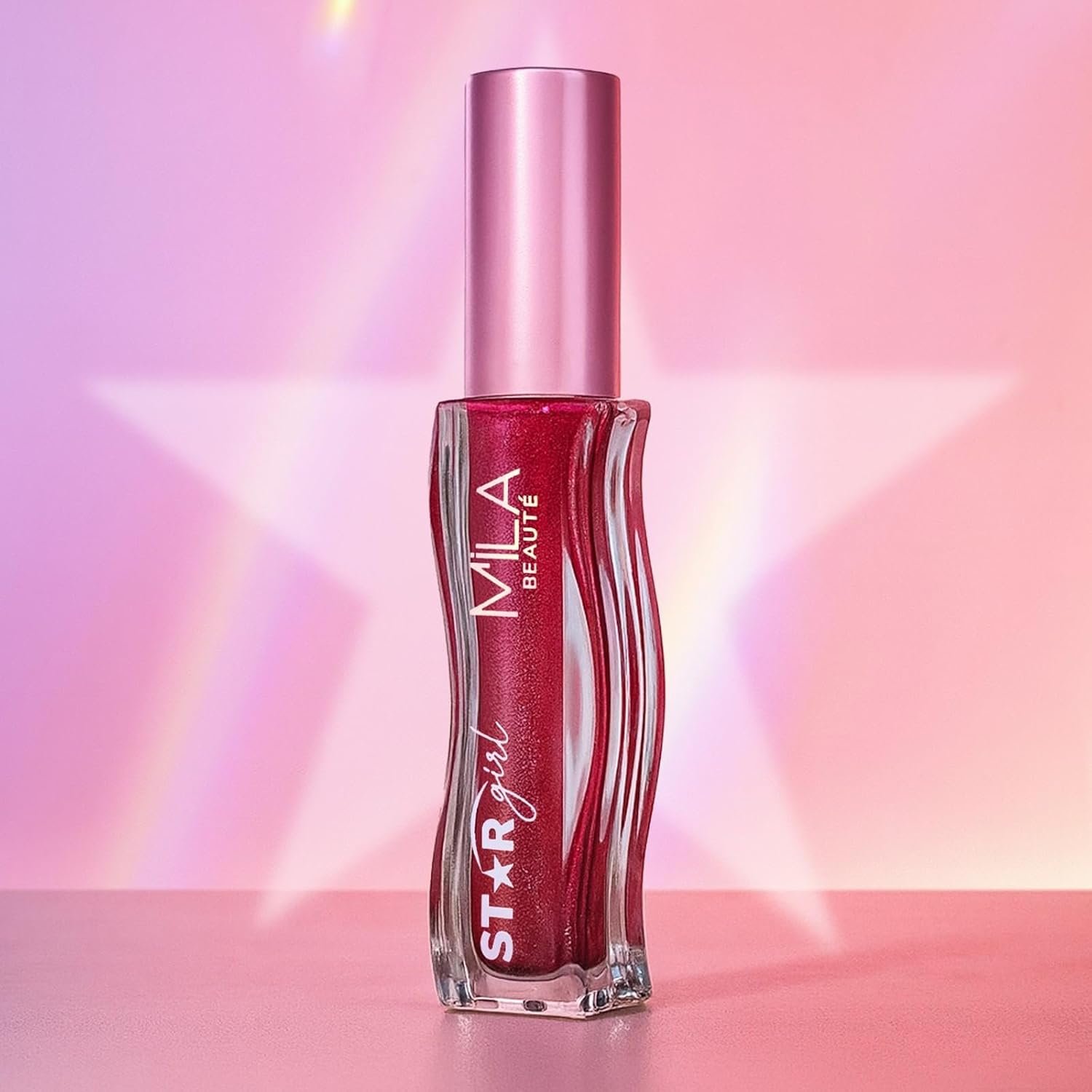 Mila Beauté Star Girl Lip Gloss | Plump Lips & High Shine with Peptides, Collagen & Micro Shimmers I Light Weight (Prism) - Image 6