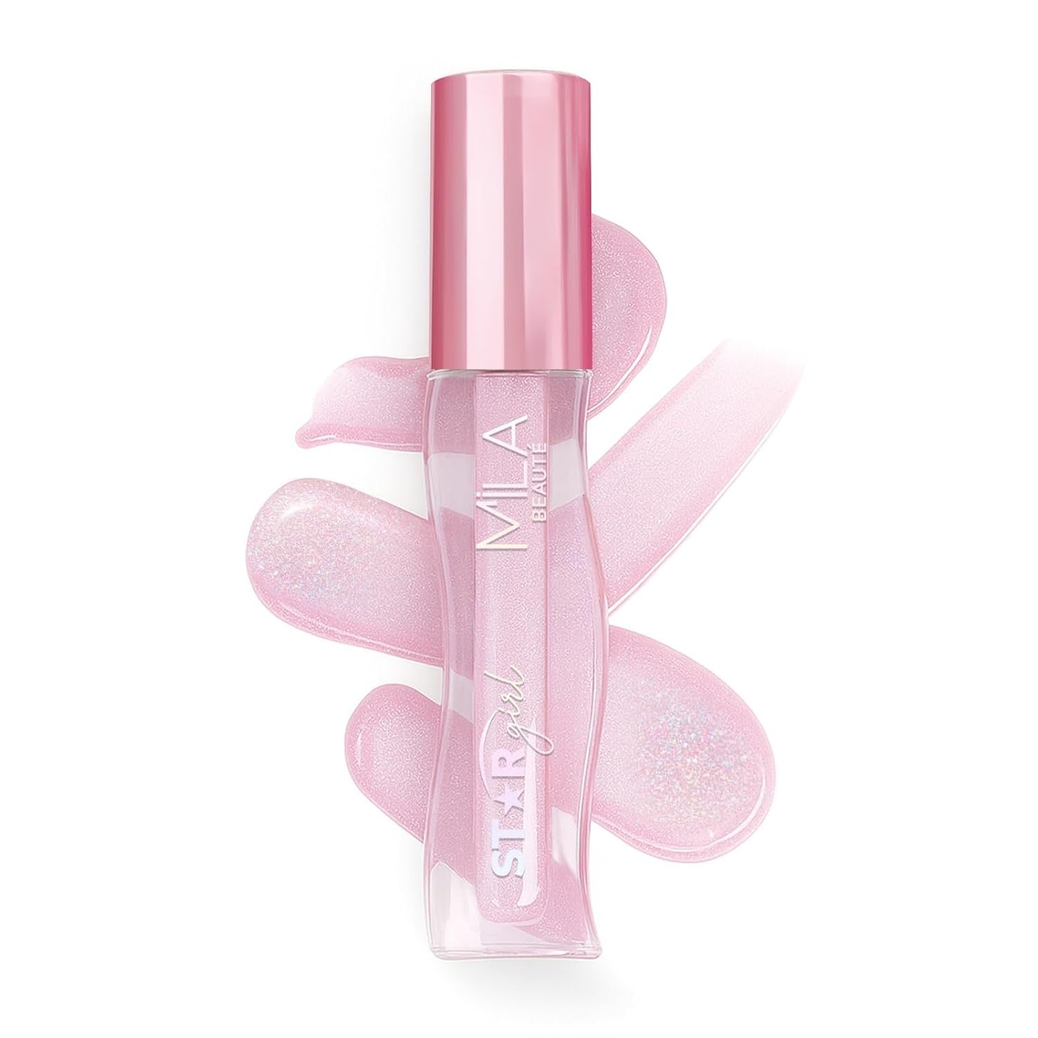 Mila Beauté Star Girl Lip Gloss | Plump Lips & High Shine with Peptides, Collagen & Micro Shimmers I Light Weight (Prism)