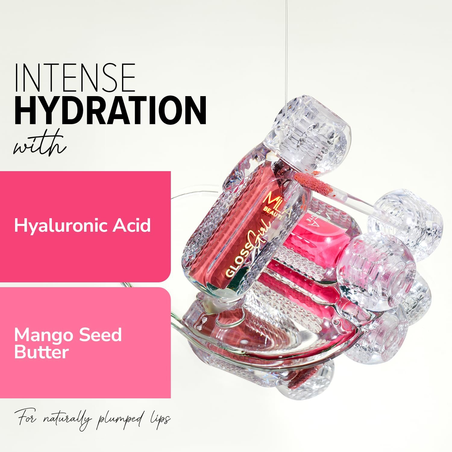 Mila Beauté Gloss Girl Lip Gloss | Enriched With Mango Seed Butter & Hyaluronic Acid | Light Weight & Non-Sticky Formula | Gives Fuller-Lip Effect & Extra Hydration | High Shine Finish - Dont Know, 2.8 ml - Image 2