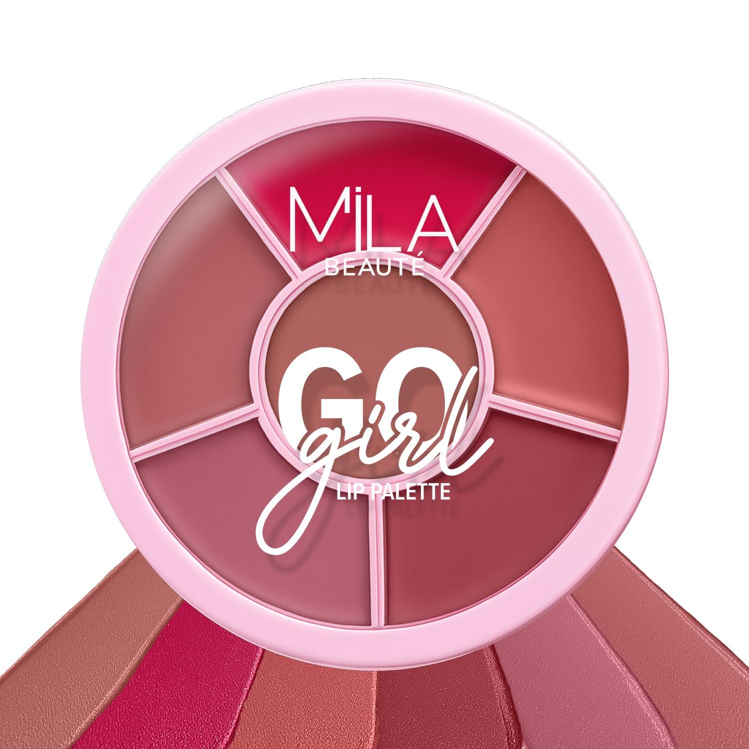 Mila Beaute Go Girl Lip Palette with 6 Pigmented Shades I Creamy Matte Finish I Hydrating Formula of Pomegranate Extract & Hyaluronic Acid I Travel Friendly Lip Palette – FOREVER PINKS & BERRIES