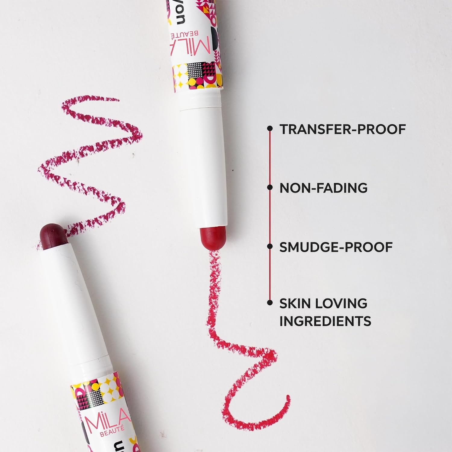 Mila Beauté Lock & Pout Matte Crayon Lipstick for Women I Smudge Proof & Transfer-Proof Lipstick I Hydrating with Ceramides & Shea Butter I Highly Pigmented & Glides Smoothly | Suitable for Indian Skin Tones - Fomo - Image 4