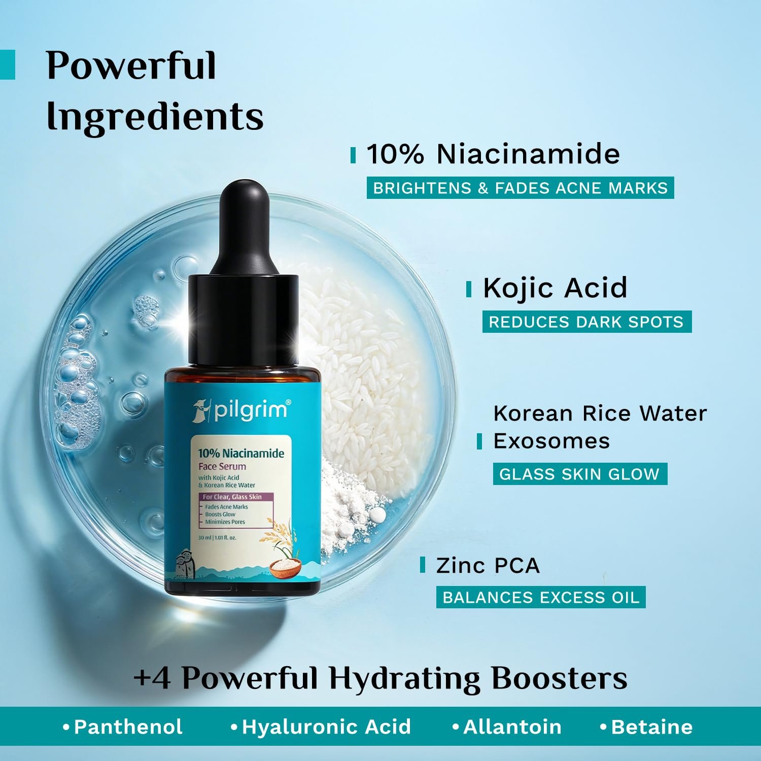Pilgrim 10% Niacinamide Face Serum for Acne Marks & Glass Skin Glow - 30ml - Image 4