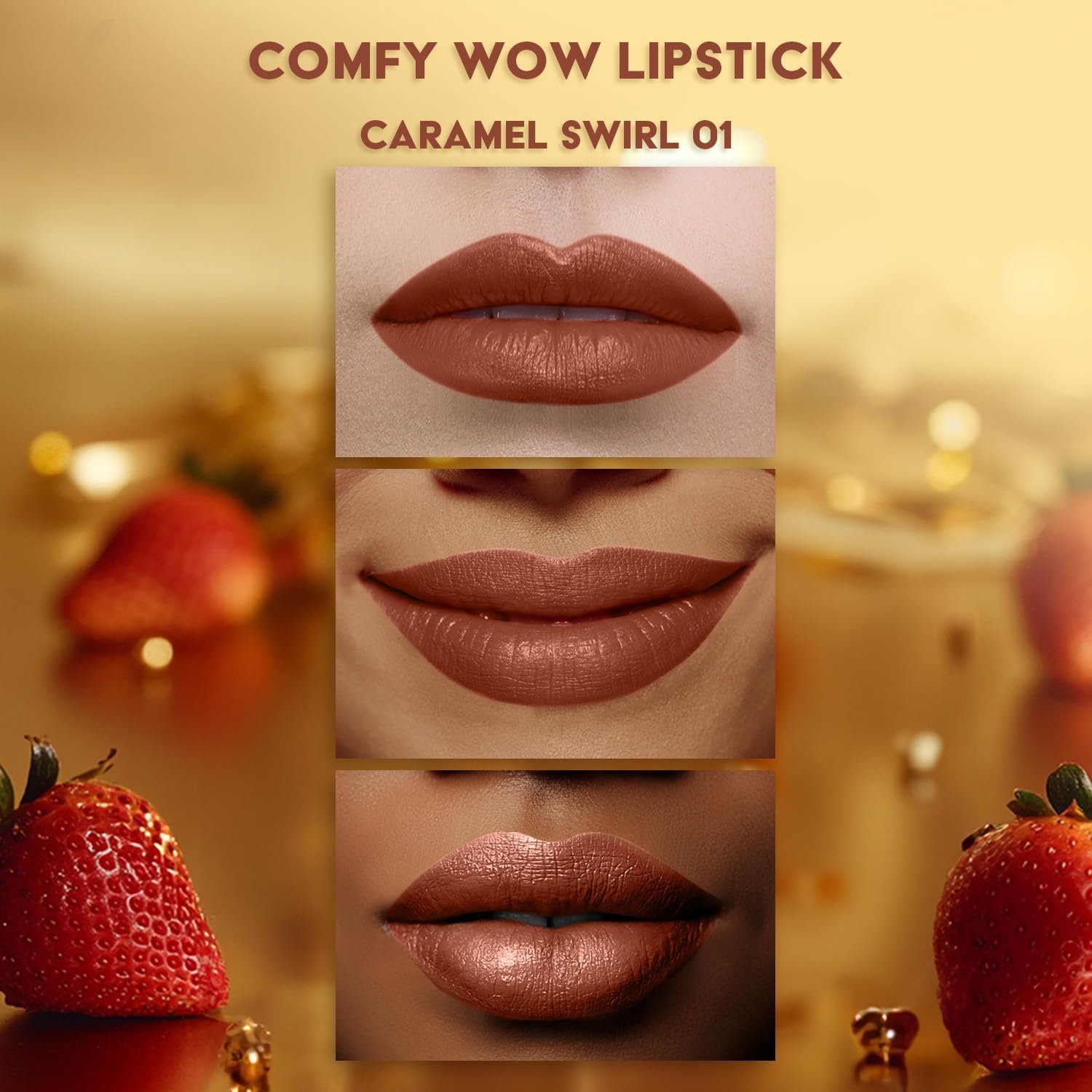 FACES CANADA Comfy Matte Wow Bullet Lipstick – Caramel Swirl (Brown) 4.2g | Smooth Matte Finish | Highly Pigmented | Long Lasting | Super Hydrating | Glides Effortlessly | One Swipe Application | Non Drying | No Cracking