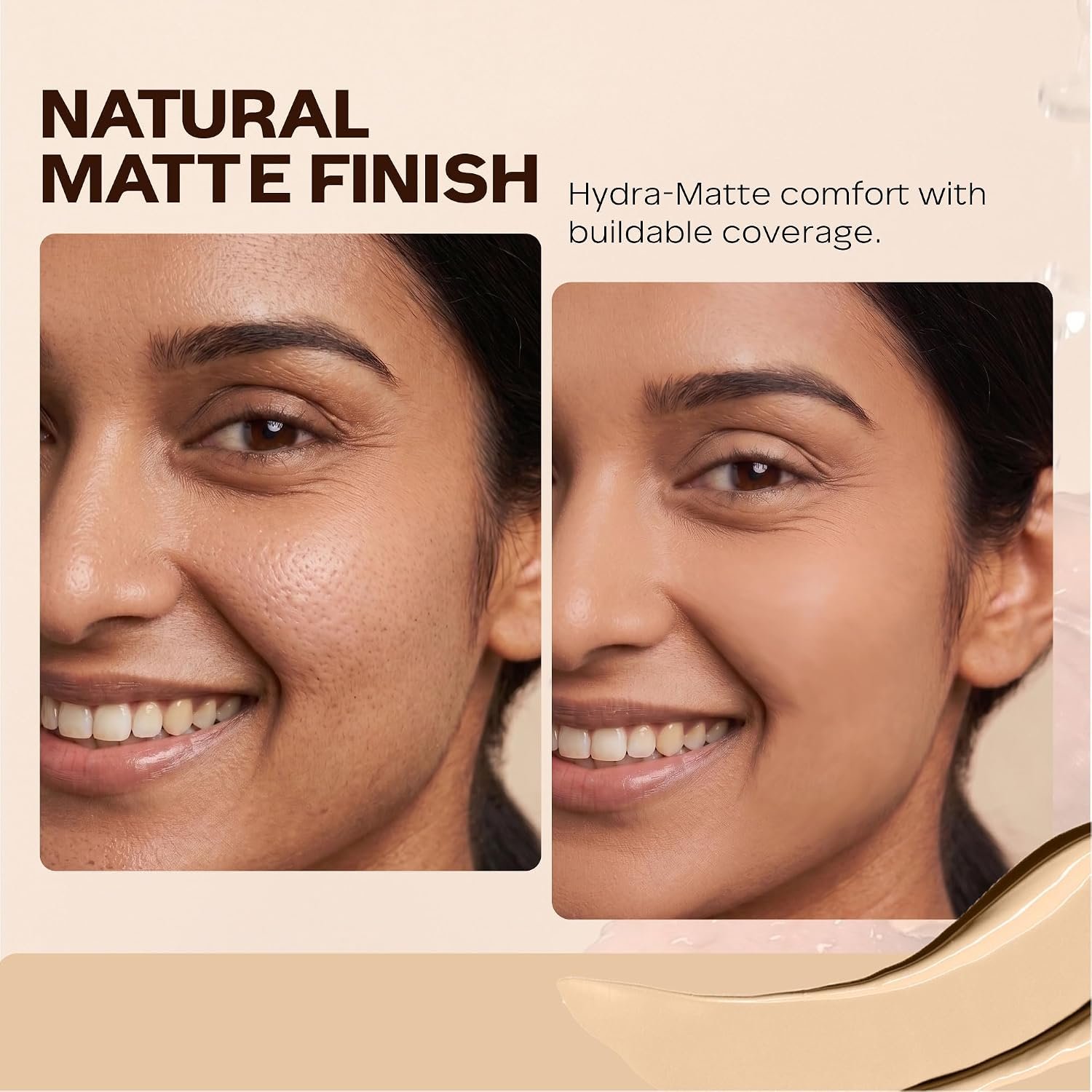 FACESCANADA Cream All Day Hydra Matte Foundation – Mini|3in1 Foundation + Moisturizer + SPF 30|24 HR Aloe Hydration & Vitamin C| 10HR Wear | Medium to High Buildable Coverage | Medium Natural (18 ml)