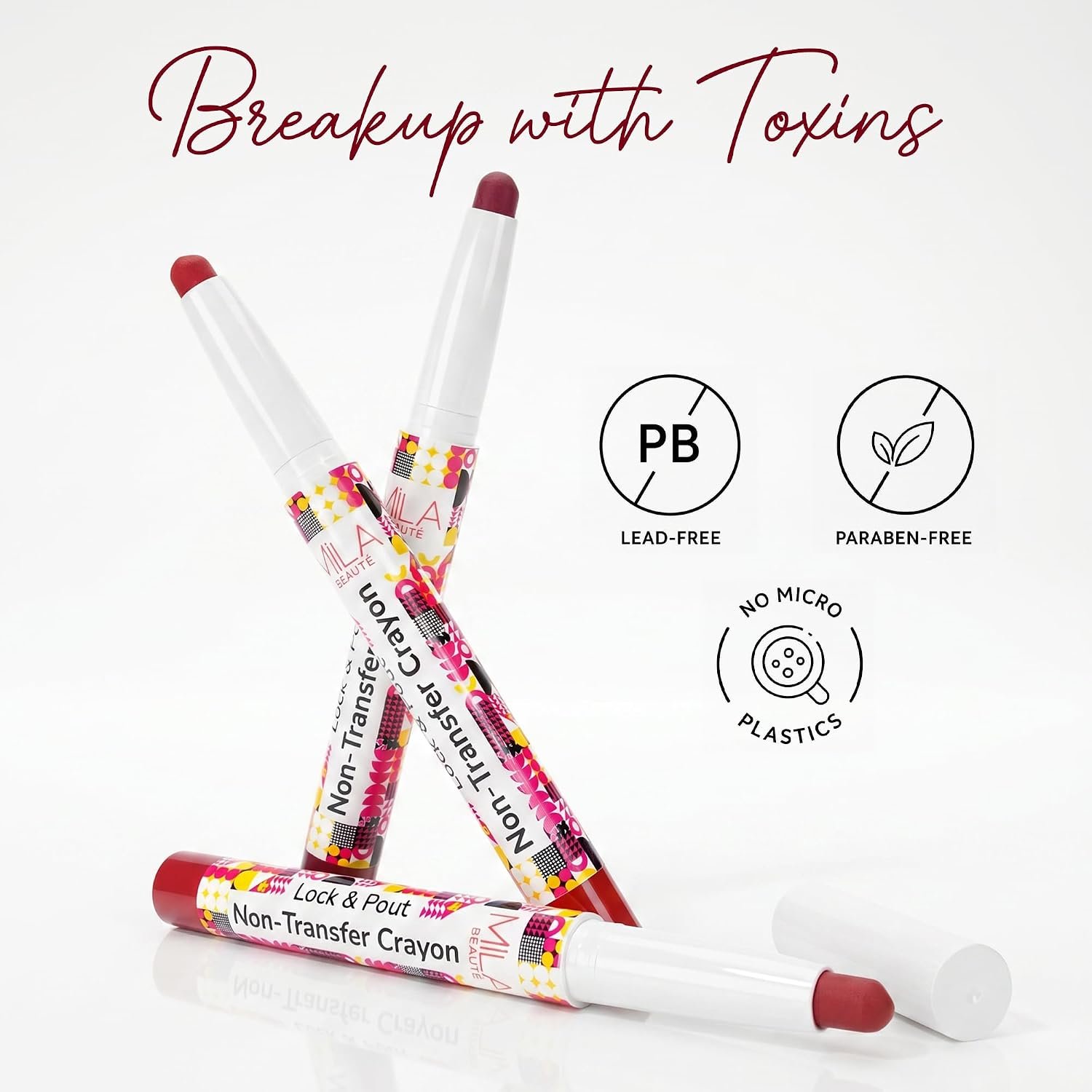 Mila Beauté Lock & Pout Matte Crayon Lipstick for Women I Smudge Proof & Transfer-Proof Lipstick I Hydrating with Ceramides & Shea Butter I Highly Pigmented & Glides Smoothly | Suitable for Indian Skin Tones - Fomo - Image 6