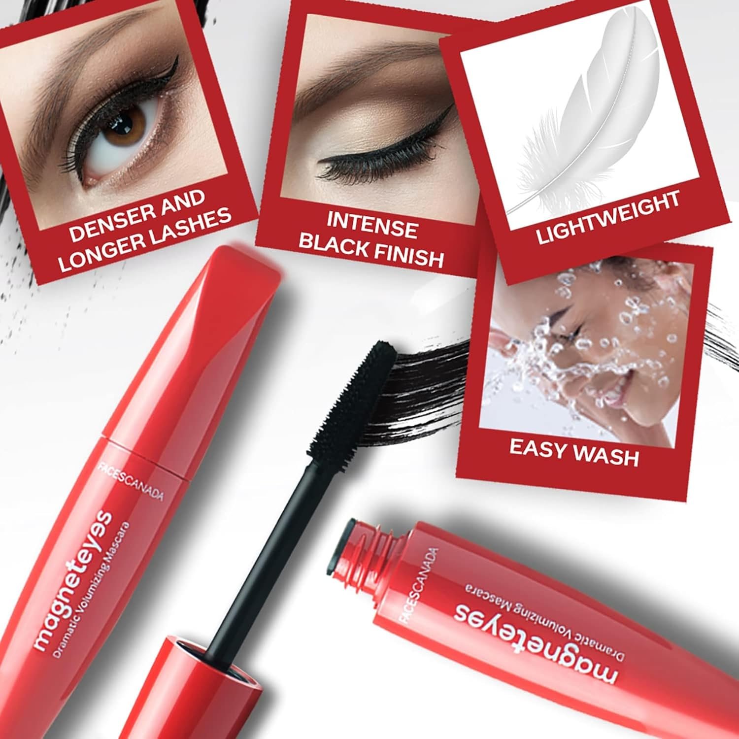Faces Canada Magneteyes Dramatic Volumizing Mascara Black 9.5 ml (Black) - Image 2
