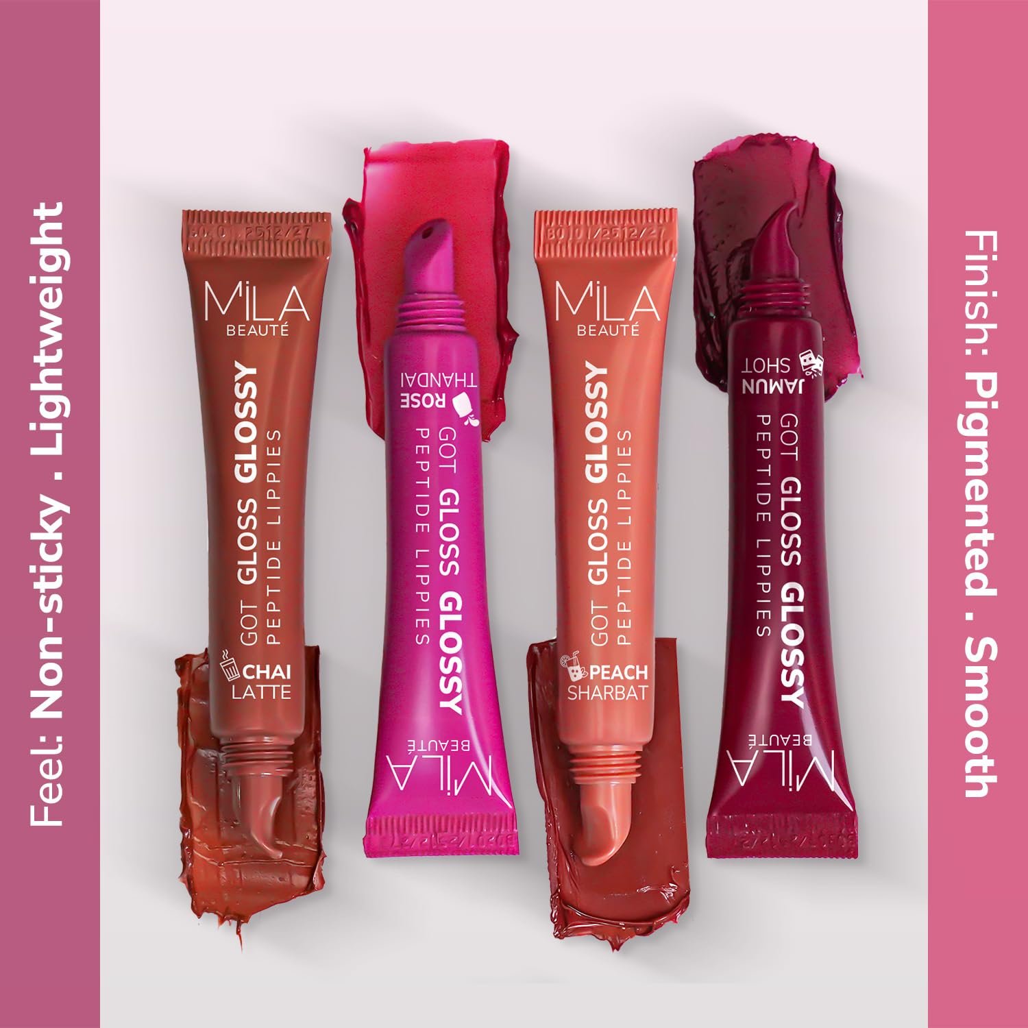 Mila Beauté Peptide Lip Gloss Balm I With SPF & Hyaluronic Acid I Plump & Fuller Lips I Hydrating & Shiny Lip Balm Non Sticky I Highly Pigmented I Soft & Nourished Lips - Peach Sharbat - Image 7