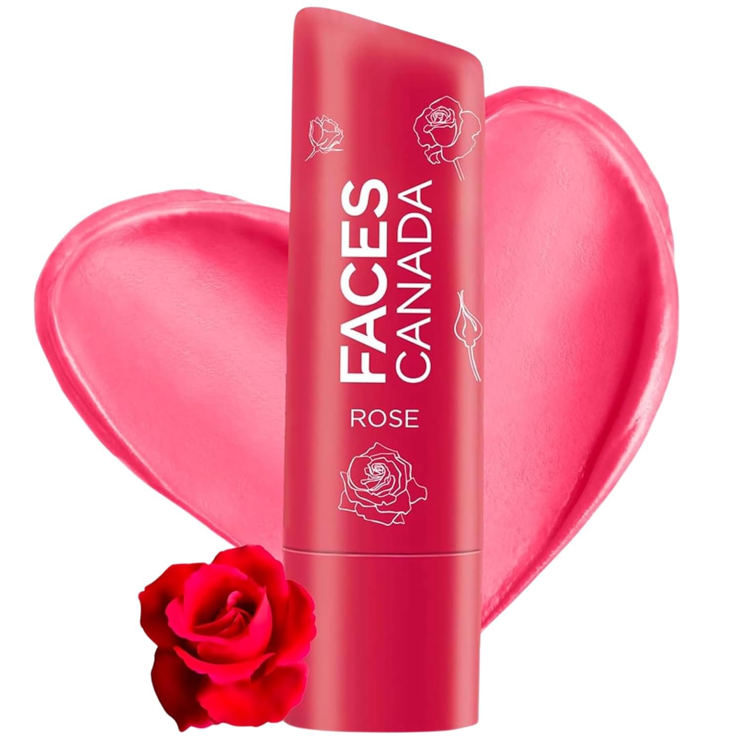 FACESCANADA Color Lip Balm – Rose Petal 03, 4.5g | Red Tint | 12HR Moisture | SPF 15 | Shea Butter, Vitamin C & E Enriched | Hydrating & Nourishing For Dry Chapped Lips | Softens Lips pack of 1