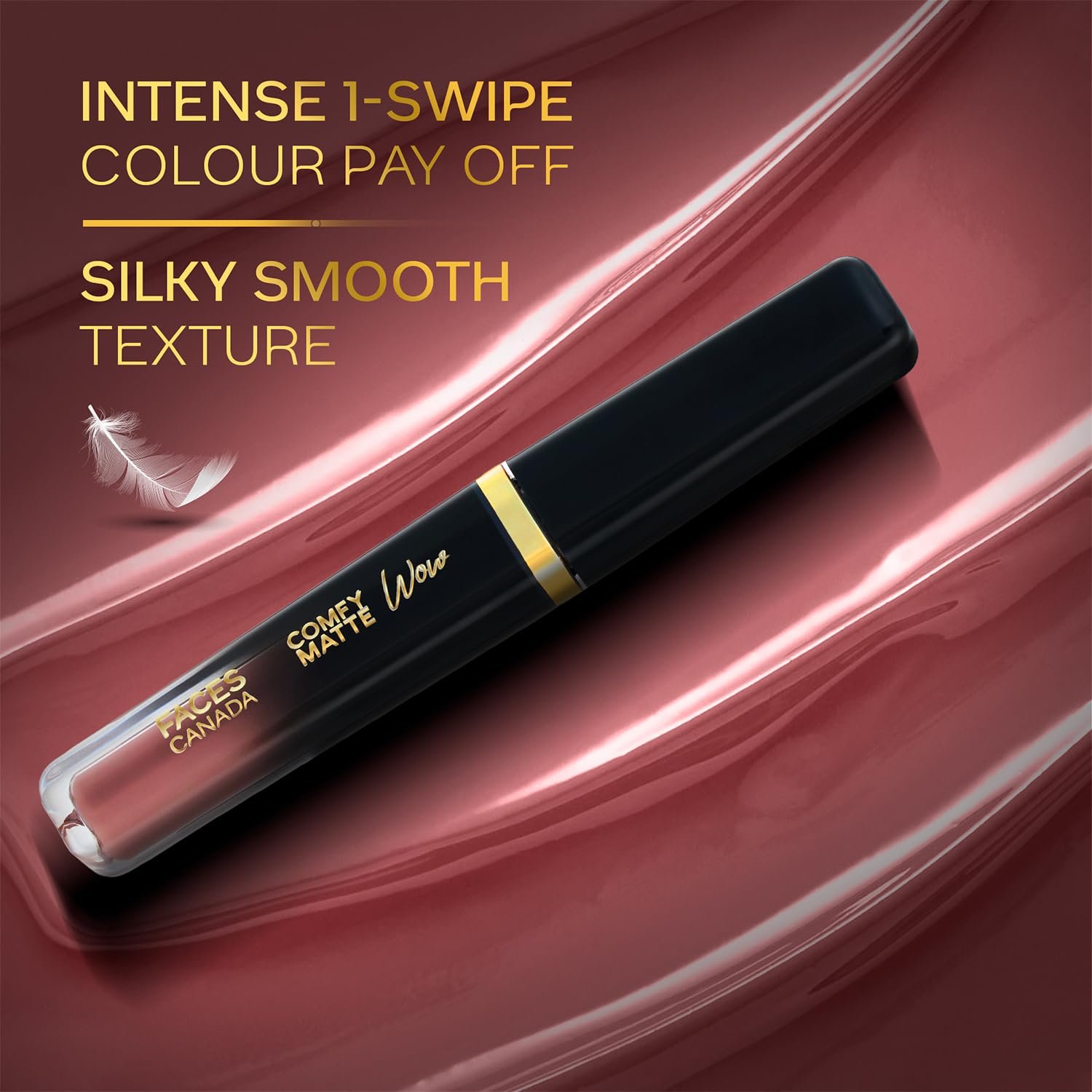 FACES CANADA Comfy Matte Wow Liquid Lipstick – Choco Couture 01 (Brown) 3.8ml | One Swipe Application | Highly Pigmented | Comfortable Wear | Glides Smoothly | Long Lasting | Transferproof, Smudgeproof & Waterproof