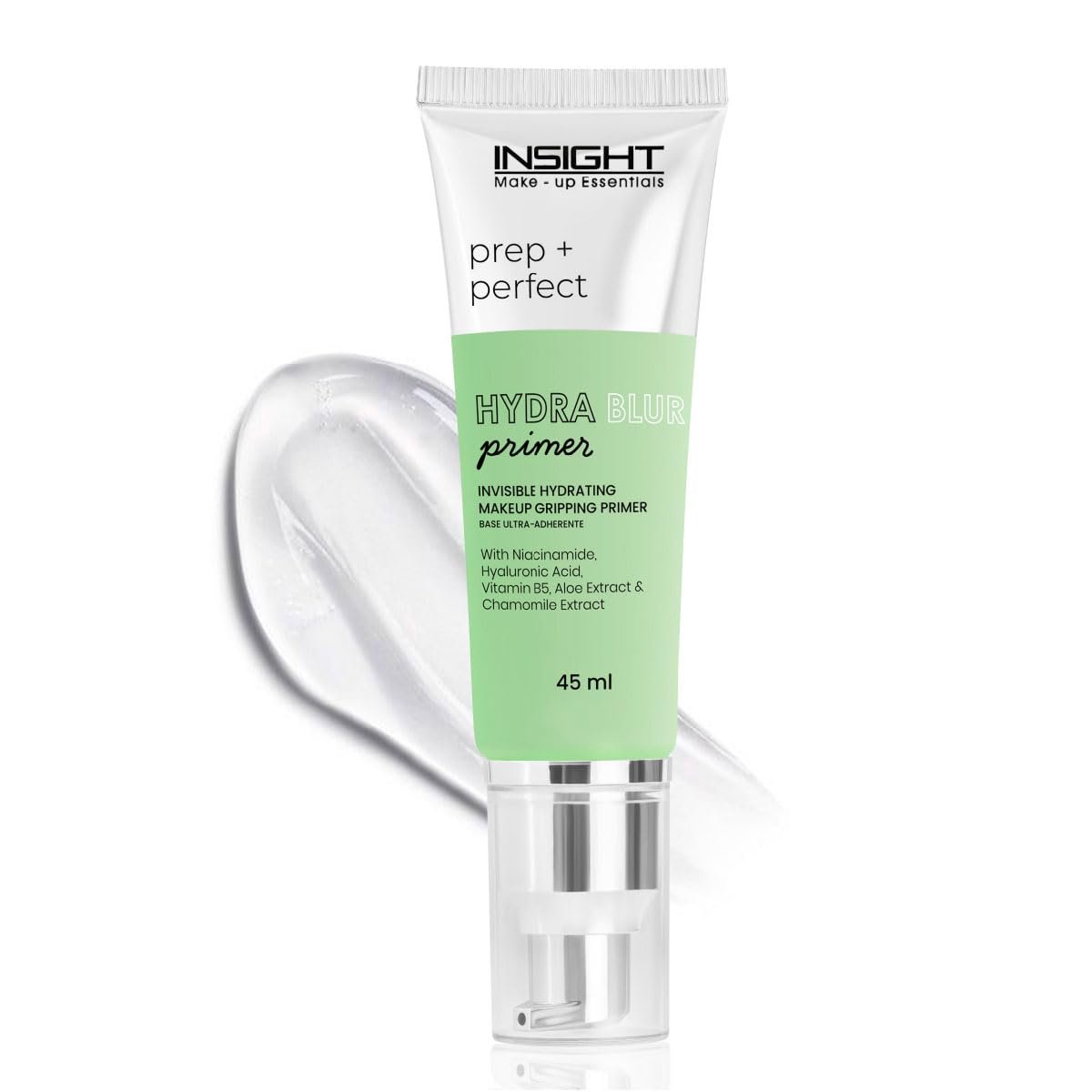INSIGHT Hydrablur Primer| Lightweight| Silicone-Free| Water-Based| Hydrating & Smoothing| Enriched with Niacinamide| Hyaluronic Acid| Acne-Prone| Non-Greasy| Fast-Absorbing Primer| All Skin Types – 45gm