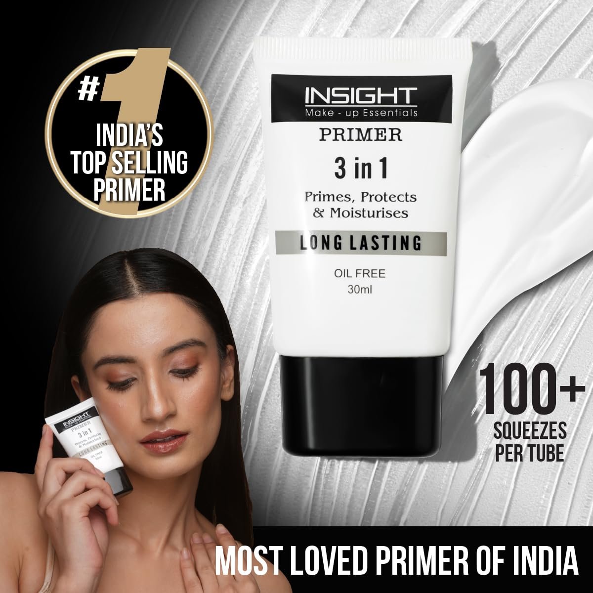 INSIGHT 3-in-1 Primer | Matte Finish | Primes, Protects & Moisturizes | Oil-Free with Pore Blurring | Long-Lasting Formula | For All Skin Types | 30ml