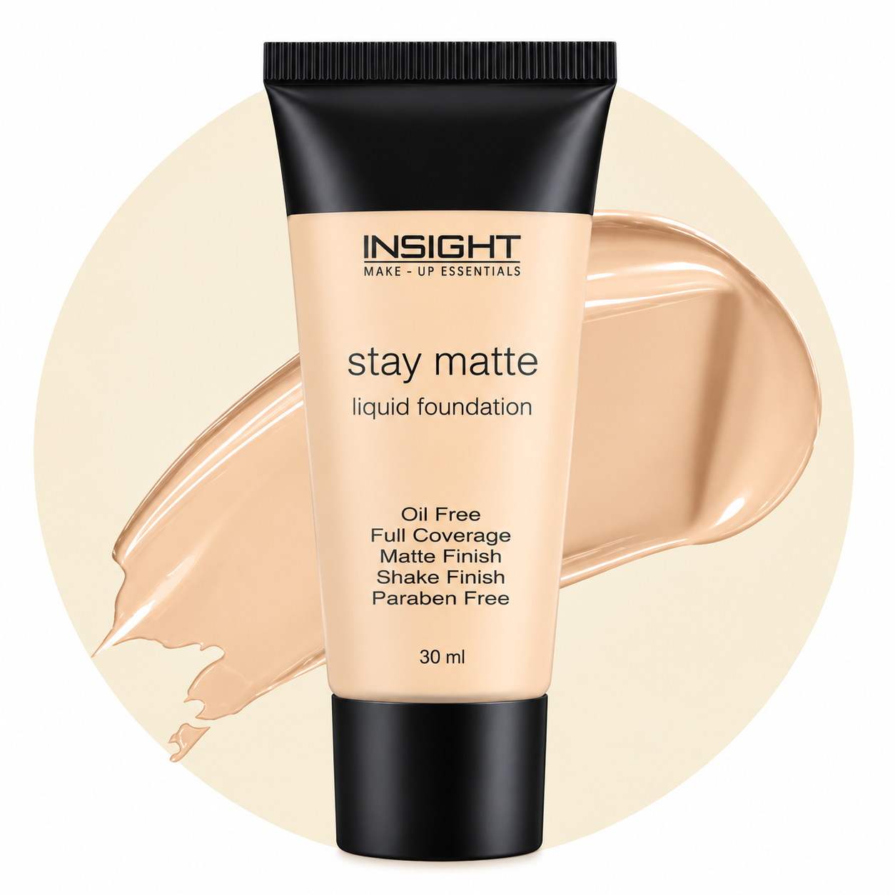 INSIGHT Cosmetics Stay Matte Liquid Foundation | Full Coverage Oil-Free Foundation | Studio Finish | Waterproof & Smudge-Proof Formula | Long-Lasting Matte Finish | Lightweight Water-Based Makeup Base | Helps Even Skin Tone & Conceal Imperfections | 30 ml